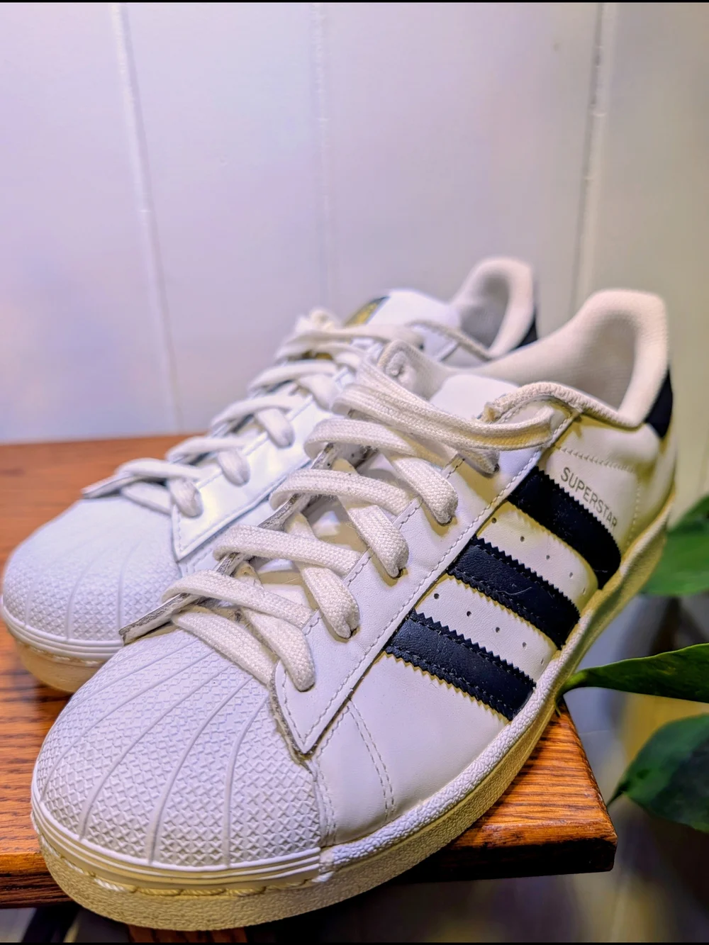 Adidas Superstar White & Black Leather Sneakers